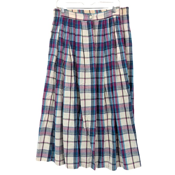 natural expressions Dresses & Skirts - Natural Expressions VTG Plaid MidiSkirt '80s Preppy Academia Cottagecore Prairie